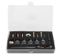 Welding Torch Accessories Kit, WP - 17/18/26 Compatible Glass Cup and Brass Tungsten Clamp Consumables, 2mm Thick Glass Nozzle with Complete Replacement Parts for TIG