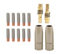 Welding Torch Nozzle Kit, 14-Piece Set Insulated Coated Nozzles Holders Tips for MIG Welding Torch 15AK Metal Joining Professional Welding Equipment