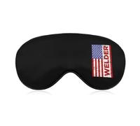 Welding U.S. Flag Printed Sleep Mask for Unisex Adult Soft Night Blindfold with Adjustable Strap
