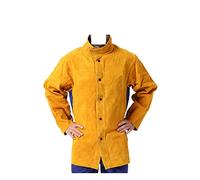 Welding Work Clothing, Leather Welding Jacket Flame Heat Spark Abrasion Resistant Apparel Welder Working Protection Clothing(X-Large)