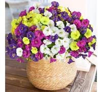 Weldomcor 12 Bundles Outdoor Artificial Flowers UV Resistant Artificial Morning Glory Shrubs Greenery Artificial Plants for Hanging Planter Home Kitchen Garden Porch Window Box Decor (Multicolor)