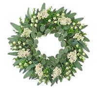 Weldomcor 50 cm Artificial Eucalyptus Wreath, Door Wreath with Berries, Spring Summer All Seasons Wreath for Front Door Outdoor Wall Window Festival Porch Farmhouse Patio Garden Decor