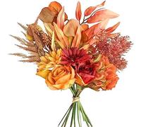 Weldomcor Artificial Flowers Hydrangea Artificial Plants Fake Flowers Decoration Silk Flowers Artificial Flower Bouquet Artificial Flower Arrangements Wedding Room Decoration Autumn Red