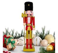 Weldphur Christmas Toy Soldier Nutcracker - Wooden Nutcracker Soldier Toy - Festive Statue Party Supplies for Fireplace Shelf Countertop Tabletop Window Table Cabinet Counter