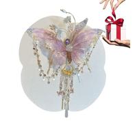 Weldphur Flower Claw Clips, Tassel Hair Clip, Silk Bowknot Shiny Tassels Rose Elegant Headwear for School Prom Cosplay Festival Bridesmaid Everyday Dance