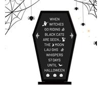Weldphur Halloween Table Sign Decor, Halloween Coffin Letter Board Desk Sign, Festive Scene Props Display Scary Message Board for Farmhouse Living Room Bedroom Ph