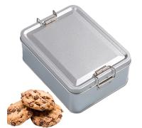 Weldphur Metal Cookies Tins, Cake Storage Tin, Rectangular Tinplate Box, Cookies Storage Box, Decorative Snack Tin, Rectangular Tin Boxes With Lid For Cookie, Candy, Snack, Chocolate