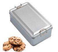 Weldphur Metal Cookies Tins, Cake Storage Tin, Rectangular Tinplate Box, Cookies Storage Box, Decorative Snack Tin, Rectangular Tin Boxes With Lid For Cookie, Candy, Snack, Chocolate