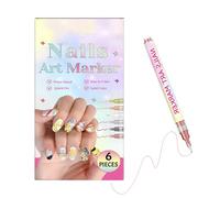 Weldphur Nail Polish Pens - 6 Color Fingernail Manicure Kit,Fine Tip Nail Polish Pens Quick Dry - for Women Girls Adults Salon Home DIY Gel Manicure Drawing Painting