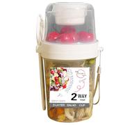 Weldphur Overnight Oats Container, Reusable Yogurt Pots Salad Cups With Lid Ans Spoon, Travel Cereal Bowl Muesli Cup, Portable Breakfast Jar For Cereal, Fruit Salad, Milk, Porridge
