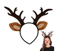 Weldphur Reindeer Headband Adult | Cute Realistic Deer Antlers Headband | Christmas Accessories Boppers Hats, Animal Ears for Annual Holiday Photoshoot
