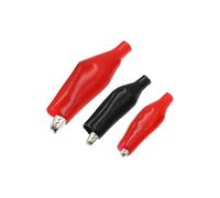WELDRIC Tester Probe Crocodile Clip 10PCS 28MM 35MM 45MM Metal Clip Crocodile Electrical Clamp Testing Probe Meter Black Red with Plastic(35MM Black Red)