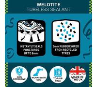 WELDTITE Inner Tube Sealant, Puncture Prevention and Repair for Bike Tyres, Syringe Included, Hypoallergenic & Ammonia Free, 5 Litres
