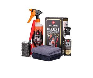 WELDTITE Deluxe 5-in-1 Bike Care Kit, Cleaner, Brushes, Cloths | 1 L Bike Cleaner, Soft Wash Brush, Ceramic Shield, Premium Cloths, Easy to Use, High Quality, Efficient Cleaning