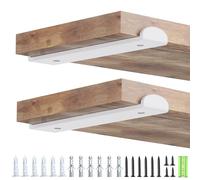 WELDUN 2 Pack Metal Scaffold Board Shelf Brackets 30 cm, Heavy Duty Wall Mounted Angle Shelving Brackets with Lips, for Industrial, Rustic, Modern Decor, White
