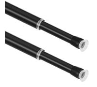 WELDUN 2PCS Small Tension Curtain Rod, 3 in 1 Net Curtain Rods Extendable No Drilling, Φ13mm Spring Tension Pole for Windows, Wardrobe, Cupboard and Bookshelve, 42-75mm, Black
