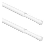 WELDUN 2PCS Small Tension Curtain Rod, 3 in 1 Net Curtain Rods Extendable No Drilling, Φ13mm Spring Tension Pole for Windows, Wardrobe, Cupboard and Bookshelve, 42-75mm