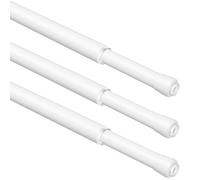 WELDUN 3PCS Small Tension Curtain Rod, 3 in 1 Net Curtain Rods Extendable No Drilling, Φ13mm Spring Tension Pole for Windows, Wardrobe, Cupboard and Bookshelve, 42-75mm
