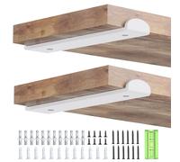 WELDUN 4 Pack Metal Scaffold Board Shelf Brackets 30 cm, Heavy Duty Wall Mounted Angle Shelving Brackets with Lips, for Industrial, Rustic, Modern Decor, White