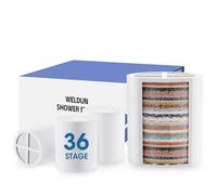 WELDUN 4 Replaceable 36 Stage Shower Filter Cartridge, Hard Water Filter, Portable Travel Water Filter to Remove Fluoride, Impurities and Heavy Metals