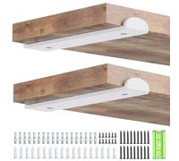 WELDUN 6 Pack Metal Scaffold Board Shelf Brackets 15 cm, Heavy Duty Wall Mounted Angle Shelving Brackets with Lips, for Industrial, Rustic, Modern Decor, White