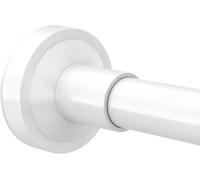 WELDUN Extendable Shower Curtain Tension Rod 48-118CM No Drill Rod | Telescopic Shower Curtain Rod, Adjustable Spring Rod for Window Bathroom, Bedroom, White