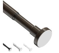 WELDUN Extendable Shower Curtain Tension Rod, 48-118CM No Drill Telescopic Shower Curtain Rod, Adjustable Spring Rod for Window Bathroom, Bedroom, Bronze
