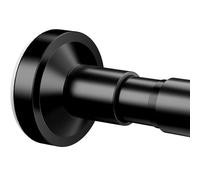 WELDUN Extendable Shower Curtain Tension Rod 48-190CM No Drill Rod | Telescopic Shower Curtain Rod, Adjustable Spring Rod for Window Bathroom, Bedroom, Black