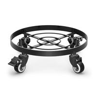 WELDUN Metal Plant Stand with Wheels, Heavy Duty Garden Planter Stand Ø32cm | Mobile Potting Trolley, Plant Caddy,Suitable for Outdoor Patios, Decks and Indoors Black