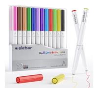 Welebar 0.4 Tip Sublimation Pens for Cricut Maker 3/Maker 4/Explore 3/Explore 4/Air 2, Set of 12 Assorted Colours, Fine Point Pens for Mugs T-Shirts DIY Crafts