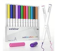 Welebar 12 Pack Infusible Pens Compatible with Cricut Maker 3/Maker 4/Maker/Explore 3/Explore 4/Air 2/Air, 1.0 Tip Sublimation Ink Marker Pen Set for Mugs, T-shirt, DIY Crafts