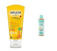 Weleda Baby Calendula Shampoo and Body Wash, 200 ml (Pack of 1) & Childs Farm | Baby Bedtime Bubble Bath | Organic Tangerine | Gently Cleanses & Soothes | Suitable for Newborns | 250ml