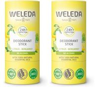 Weleda Citrus Deodorant Stick 50 g Aluminium-Free 24-Hour Formula (Pack of 2)