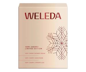 WELEDA Organic Christmas Gift Set Very Cherry 2025 - Natural Cosmetics Winter Xmas Gift Set Consisting of Shower Gel, Hand Cream & Lip Balm - Unisex Body Care / Lip Care Set for Christmas