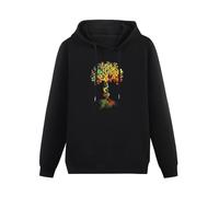 WELENAGA Men's Tree Of Life DNA Genetic Code Biology Earth Nature Science Long Sleeve Hooded Warm Sweatshirts Hoodies with Drawstring Pockets Black S