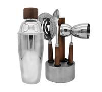 WELESHEI 6 PCS Bar Tool Set Kitchen Stainless Steel Bartender Kit With Muddler,Double Jigger,Shaker,Spoon,Strainer Whisky Drink Mixing Essentials For Home Bar Party Celebration Hotel Tenders Set