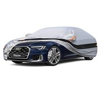 Weleyclore Car Cover Waterproof Breathable Large for Saloon,Outdoor Car Covers.Rain Snow UV Dust Protection.Custom Fit for BMW 3 Series,Audi A4,Jaguar XE,Volkswagen Passat,etc B5