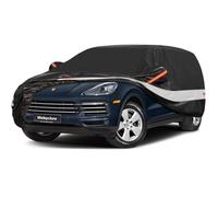 Weleyclore SUV Car Cover 100% Waterproof Outdoor,Waterproof Breathable 4X4 Car Covers Rain Snow UV Protection.Custom Fit for Porsche Cayenne,Mercedes GLE,BMW X5,Volvo XC90,etc,Black B10