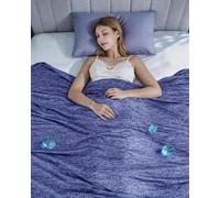 Welfibr Cooling Blanket for Night Sweats & Menopause Hot Flushes, Arc-Chill Fibre Q-Max >0.45, Lightweight Summer Blanket for Hot Sleepers, Breathable Double 150x200cm, Blue