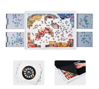 WELGEE 1000 Piece Rotating Puzzle Board with Drawers & Cover, 30"x22" Spinning Jigsaw PuzzleTable for Adults, Upgraded Lazy Susan, Lightweight ABS Plastic - Ideal for Puzzle Lovers & Mums