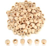 WELHAEPI 100 Pcs Wooden Beads Set, 20mm Natural Round Craft Beads | 20mm Wood Craft Beads（Inner diameter 10mm）with Storage Box-Unfinished Round Balls for Jewellery Making, Bracelet Necklace DIY