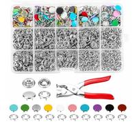 WELHAEPI Press Stud Set with Pliers 10 mm Metal Pack of 200