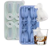 Welhammsae 3D Labrador Ice Cube Mold, Fun Animal Silicone Ice Tray for Whiskey, Cocktail, Easy Release Ice Mold, Cute Novelty Gifts for Labrador Enthusiasts, Friends, Boys, Girls, 4 Cavity - 2 Pack
