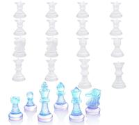 Welhammsae Chess Molds, Resin Chess Set Mold with 16 Piece 3D Full Size Chess Checkers, Epoxy Silicone Resin Molds, DIY Chess Board Game