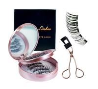Welhammsae Magnetic Eyelashes, 8Pcs False Eyelashes Kit, Reusable Soft Fluffy Lashes, Natural Look Reusable Magnetic Eyelashes with Applicator, 6-13mm/8-14mm