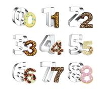 Welhammsae Stainless Steel Number Cookie Cutters Set, 9 Pcs Large Letter Cutters for Baking, Cookie, Biscuit, Fondant