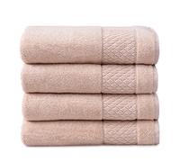 Welhome Hudson Pink Bath Towels | 4 Piece Set | Luxury Organic Cotton | Plush Hotel & Spa Bathroom Towels | Sustainably Manufactured | Highly Absorbent | Quick Dry | Eco Friendly | Soft Rose