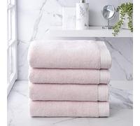 Welhome Madison Bath Towels | 4 Piece Set | Softer & Lofter Wash After Wash | Hygro-Cotton | Highly Absorbent | Quick Dry & Light-Weight | Sustainable | Plush and Durable Shower Towels in Blush Pink