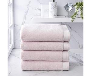 Welhome Madison Bath Towels | 4 Piece Set | Softer & Lofter Wash After Wash | Hygro-Cotton | Highly Absorbent | Quick Dry & Light-Weight | Sustainable | Plush and Durable Shower Towels in Blush Pink