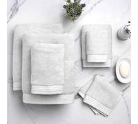Welhome Madison Grey Towel Set | 6 Pieces | Softer & Lofter Wash After Wash | 2 Bath Towels - 2 Hand Towels - 2 Washcloths | Lightweight Quick Dry | Highly Absorbent | Durable & Sustainable | Silver